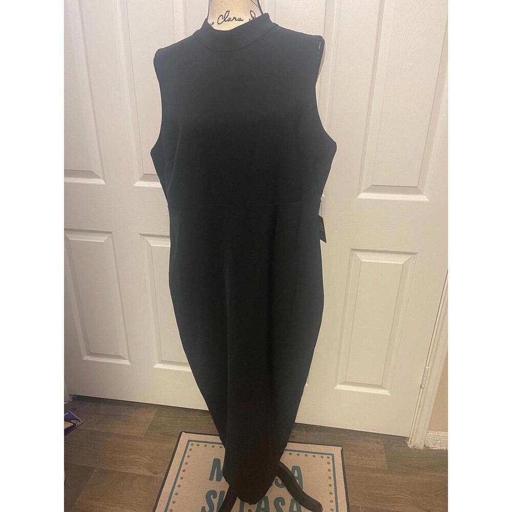 Express Black Mock Neck Midi Dress